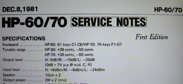 Roland hp 1700 service manual